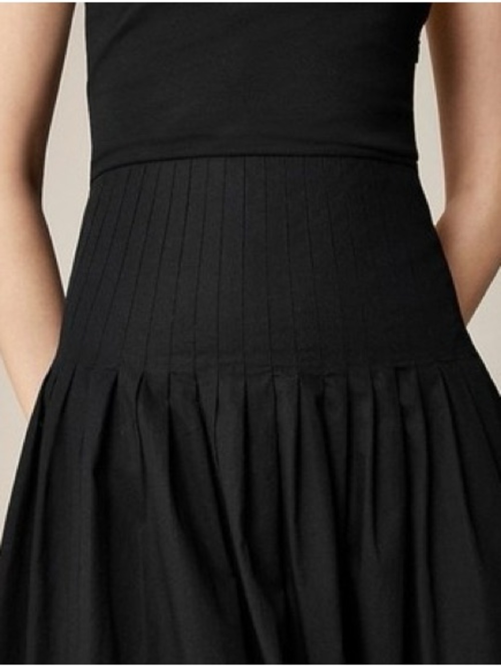 J. Crew Pintuck Mixy Drop Waist Midi Dress in Black Size XXS - Picture 4 of 9